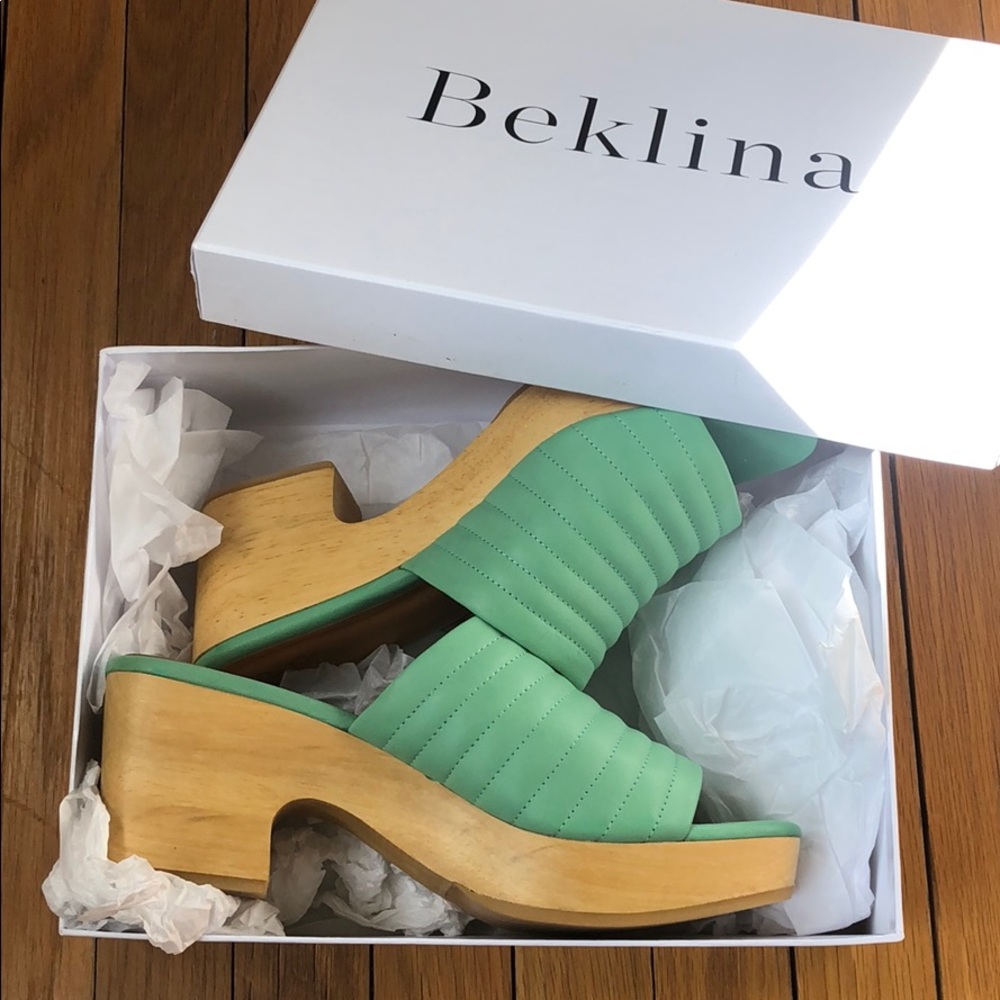 Beklina ribbed clogs open toe Mint